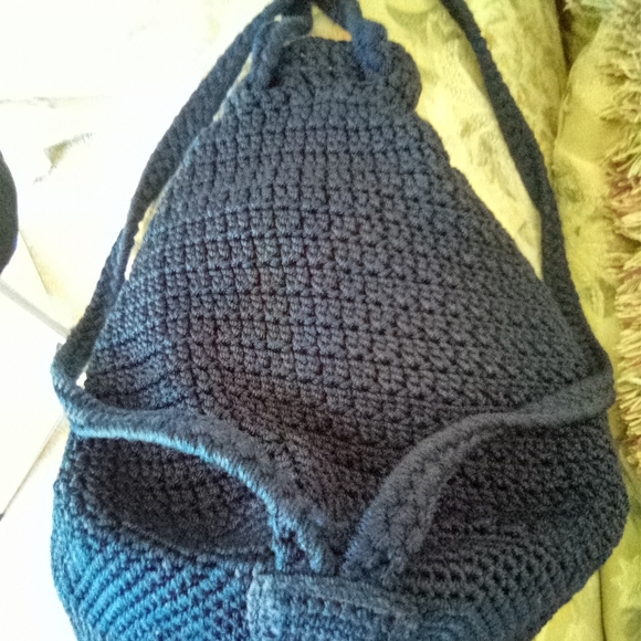 Boho Knit Backpack Style Bag - Picture 3 of 4